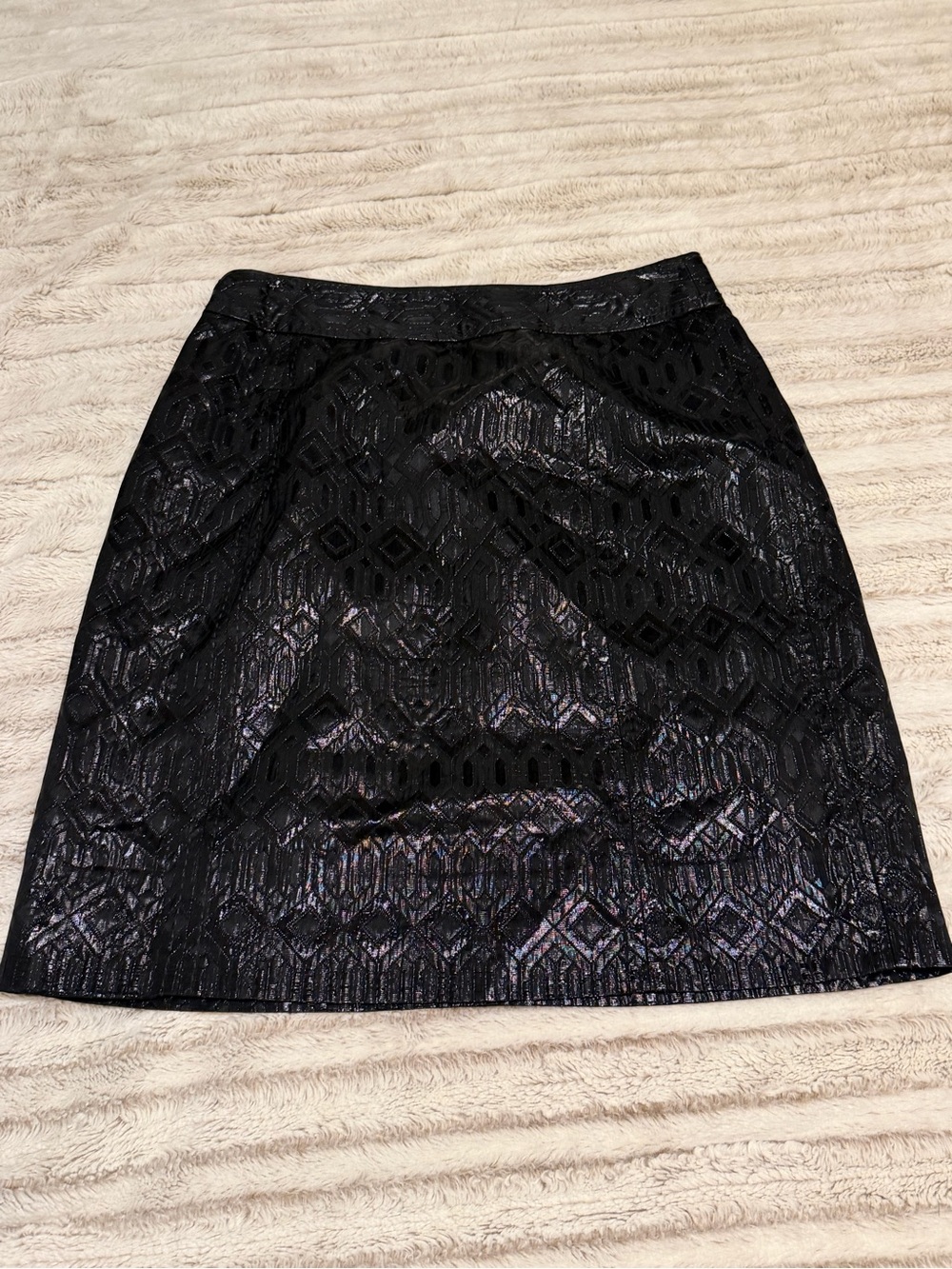 Tory Burch Black Embossed Mini Skirt